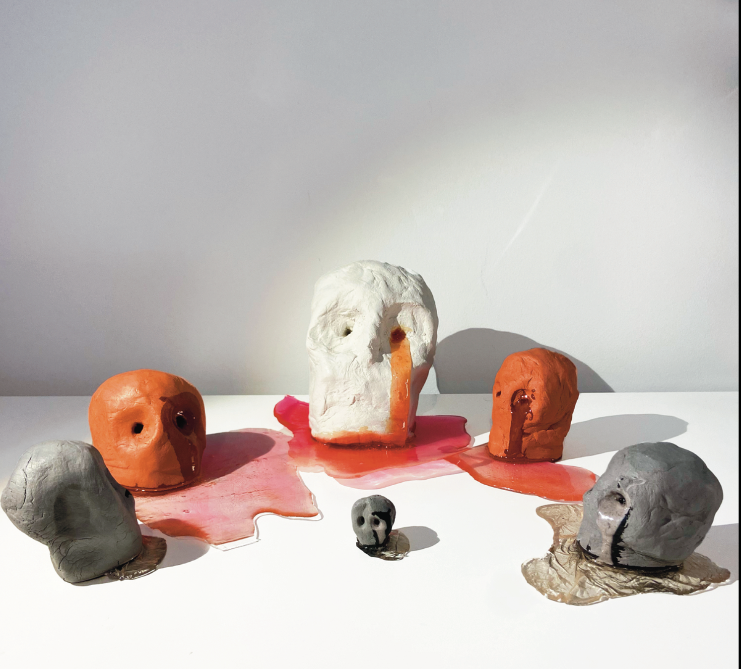 group therapy in the year 2015 / air dry clay and resin / 2022